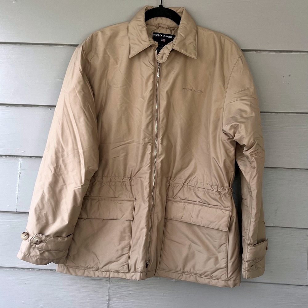 Vintage Ralph Lauren Polo Sport Nylon‎ Quilting Jacket Size S Women Cinch Waist